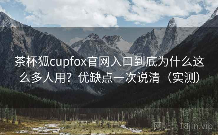 茶杯狐cupfox官网入口到底为什么这么多人用？优缺点一次说清（实测）