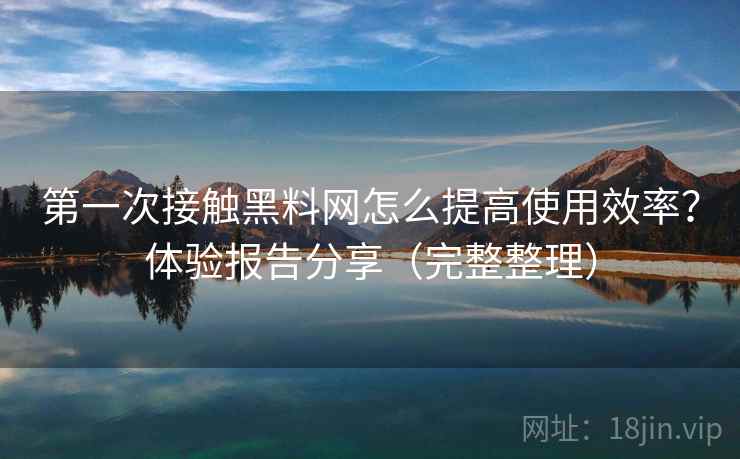 第一次接触黑料网怎么提高使用效率？体验报告分享（完整整理）