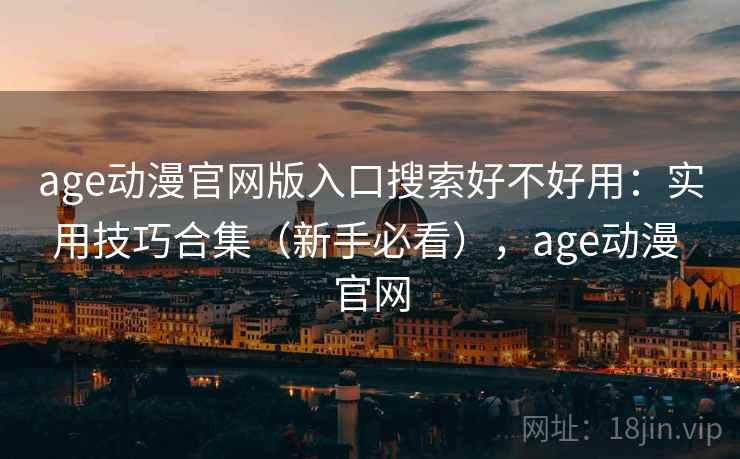 age动漫官网版入口搜索好不好用：实用技巧合集（新手必看），age动漫 官网